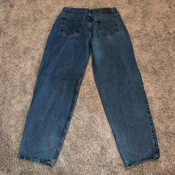 VTG Men's Levi's Silver Tab Purple Tag Baggy Light Blue Denim 36x33 Made in USA - Picture 3 of 10